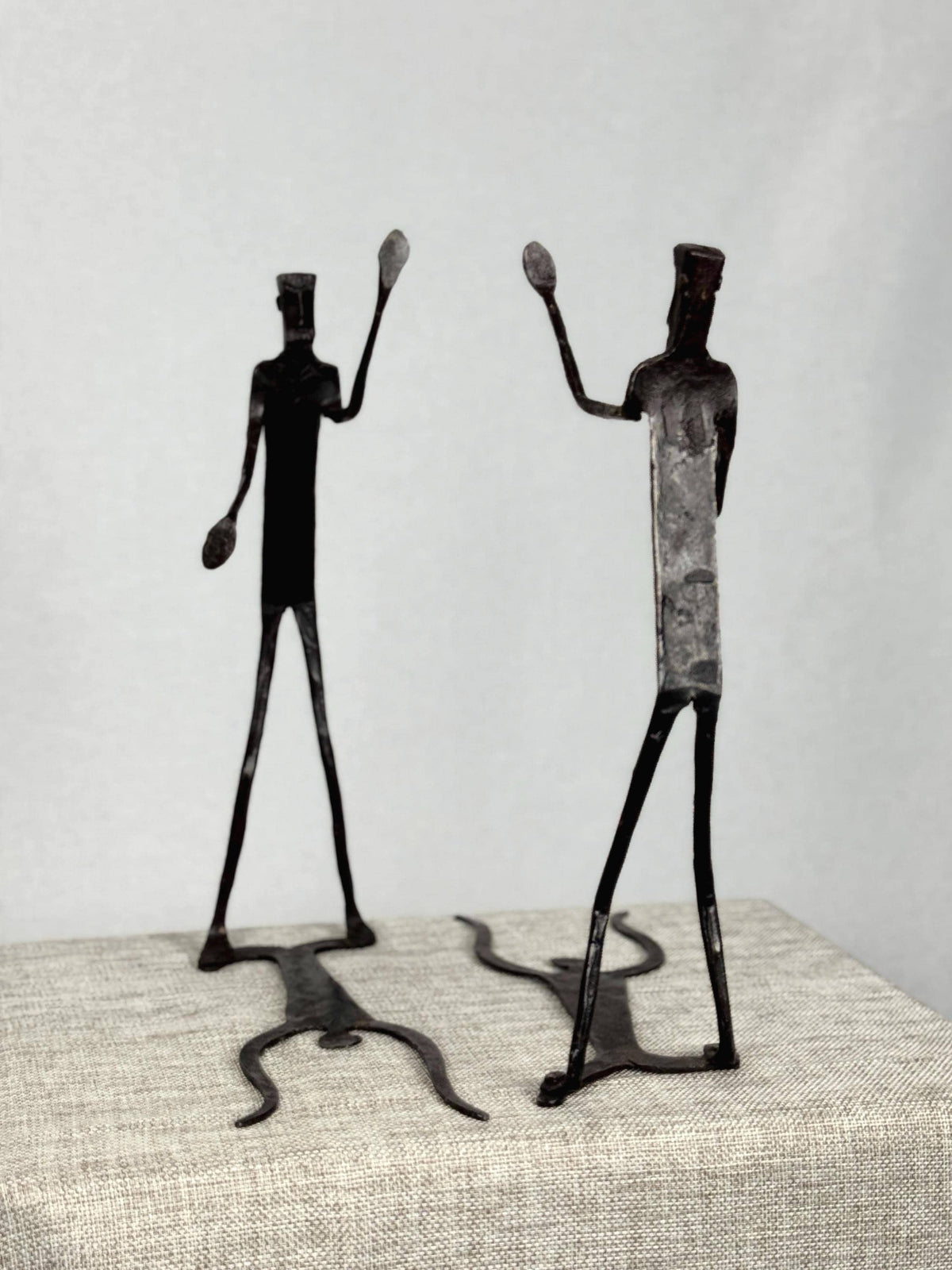 Brutalist Iron Dancing Men Bookends