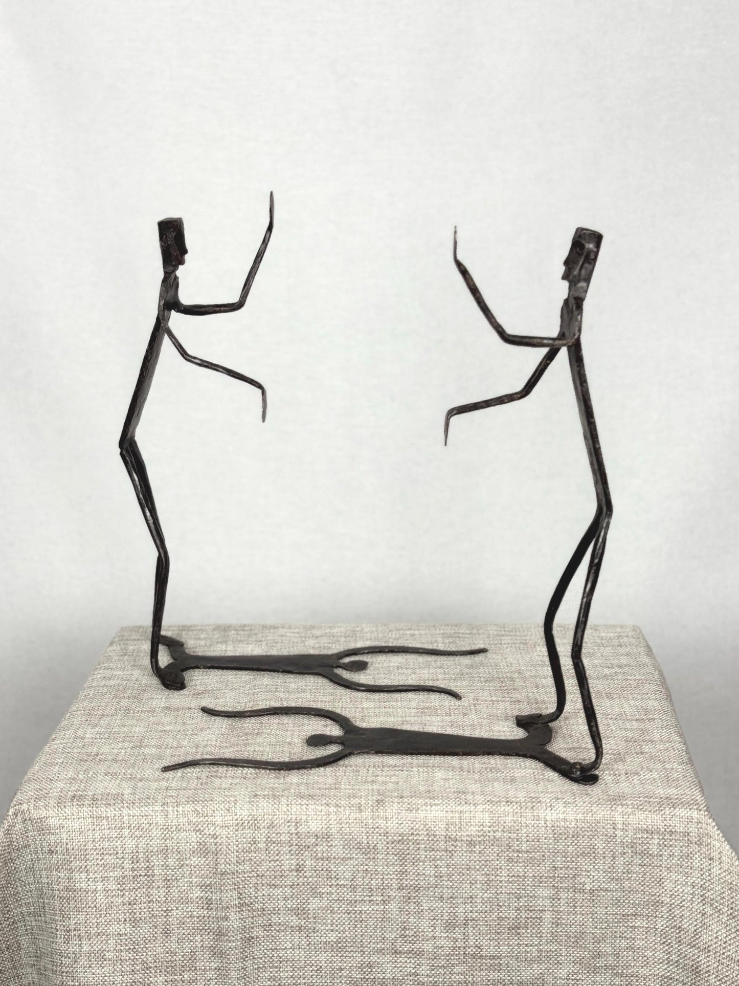 Brutalist Iron Dancing Men Bookends