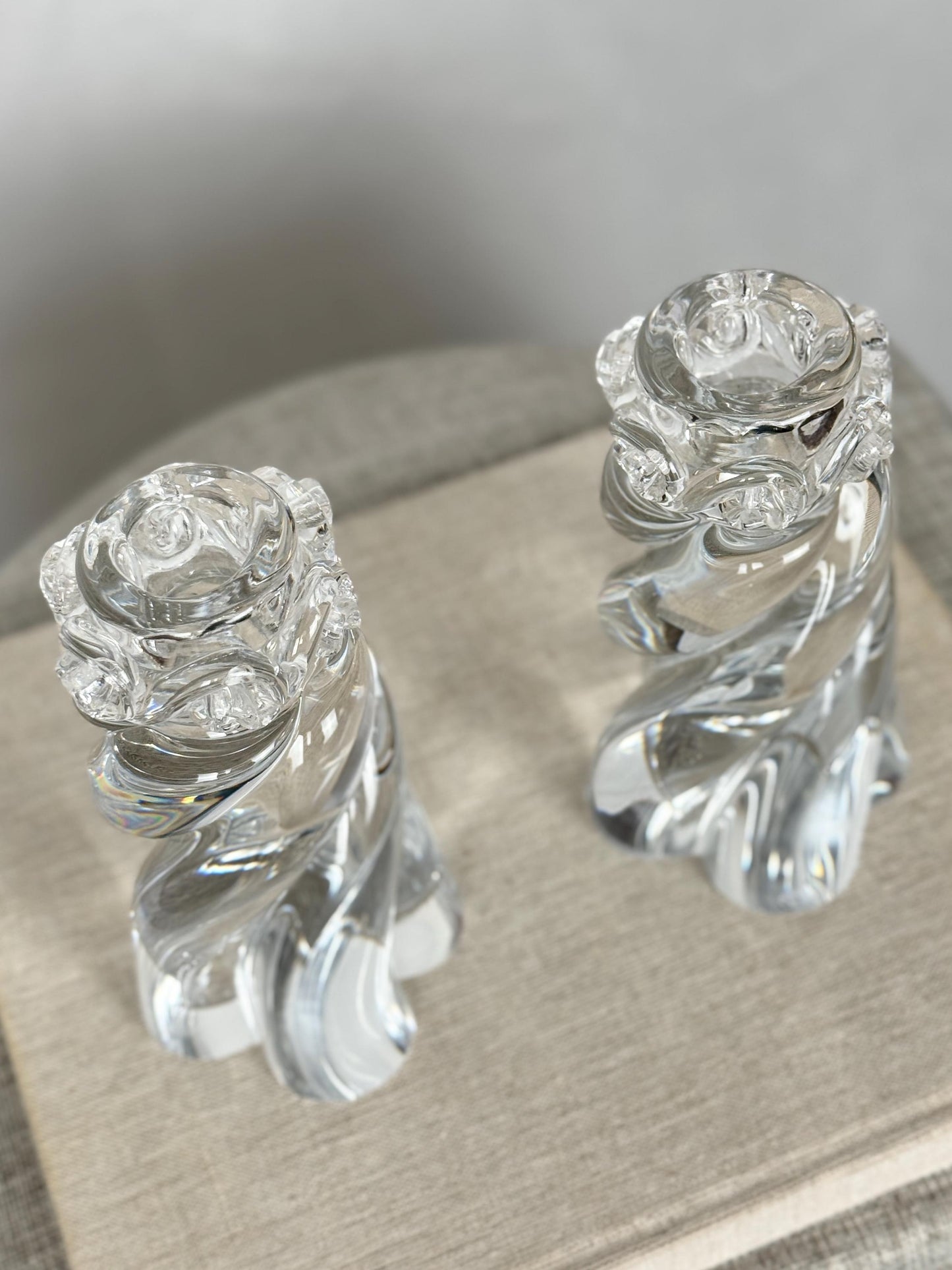 French Crystal Candlesticks Pair, Baccarat