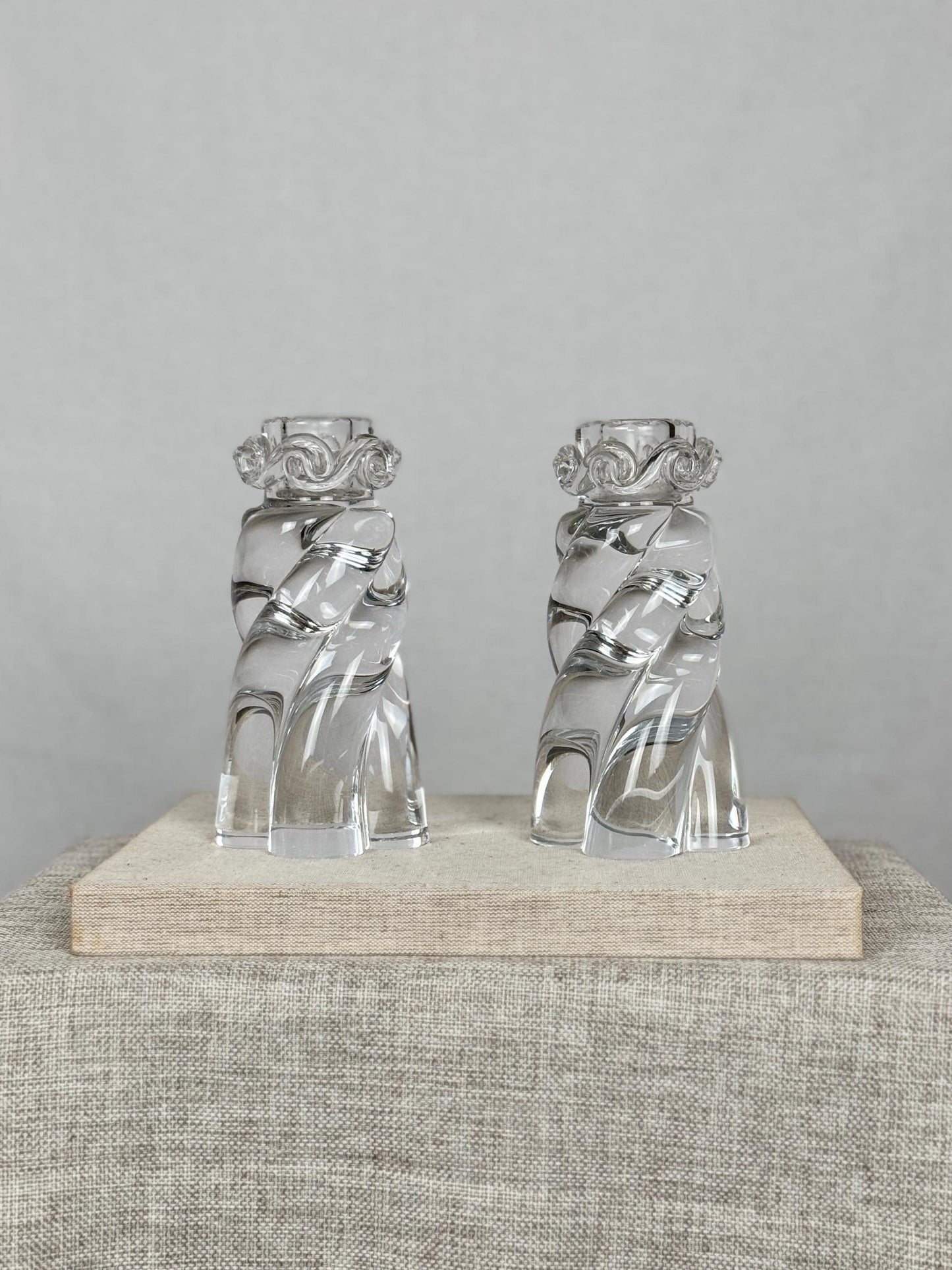 French Crystal Candlesticks Pair, Baccarat