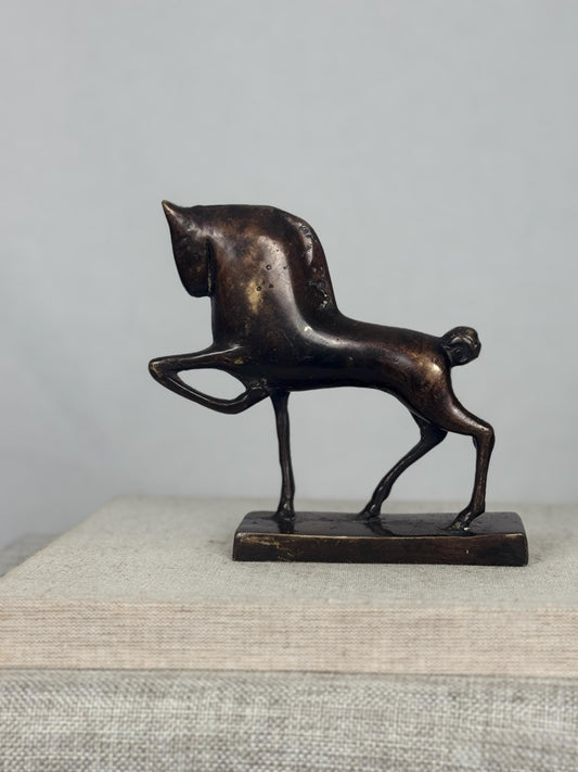 Mid Century Cast Metal Horse Sculpture