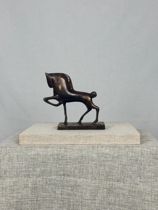 Mid Century Cast Metal Horse Sculpture