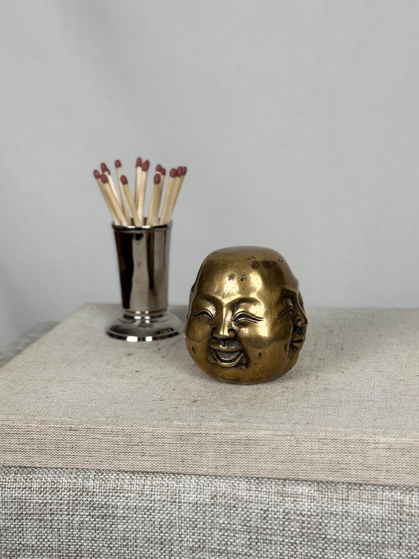 Brass Four Face Buddha Sculpture