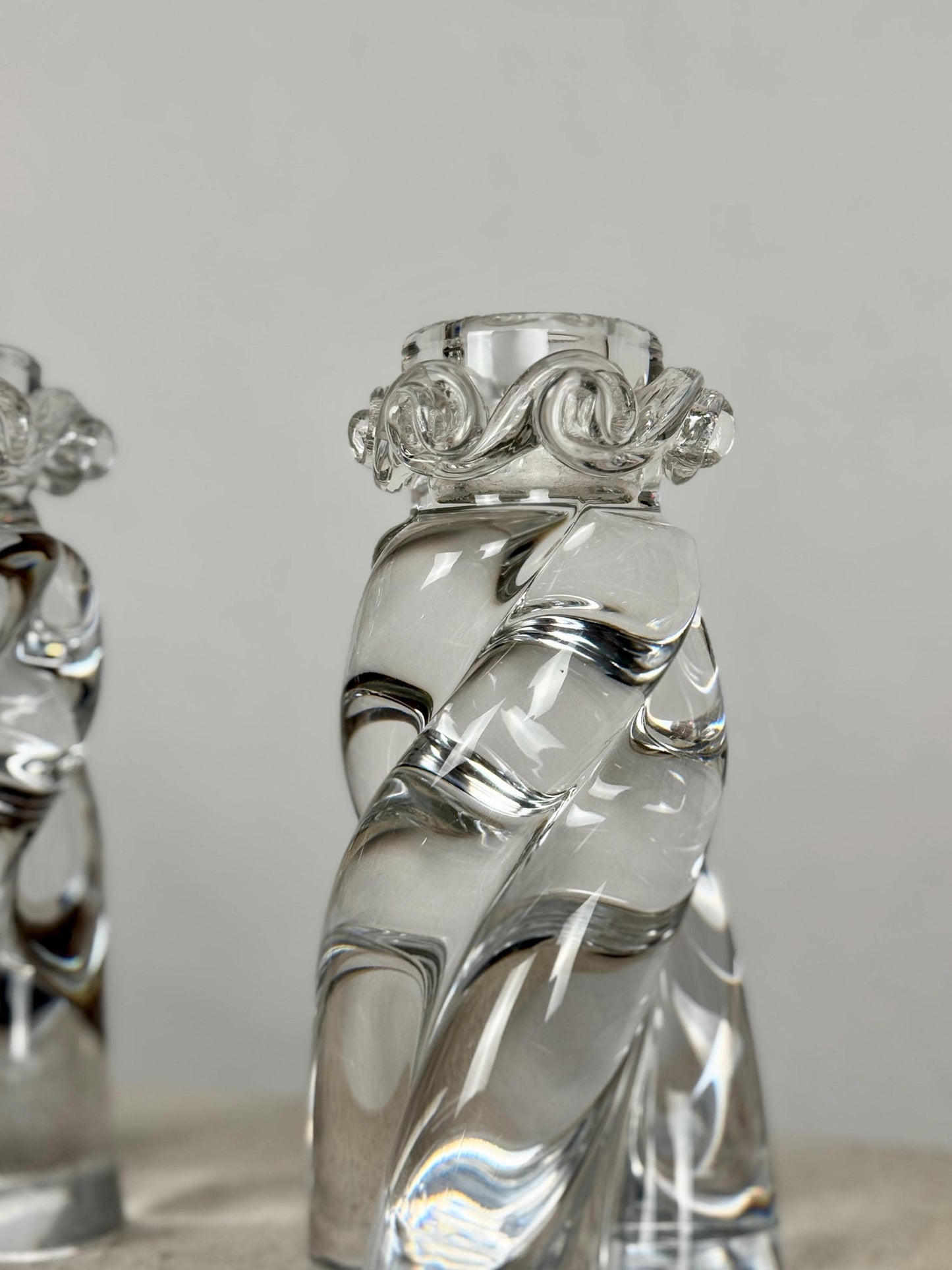 French Crystal Candlesticks Pair, Baccarat