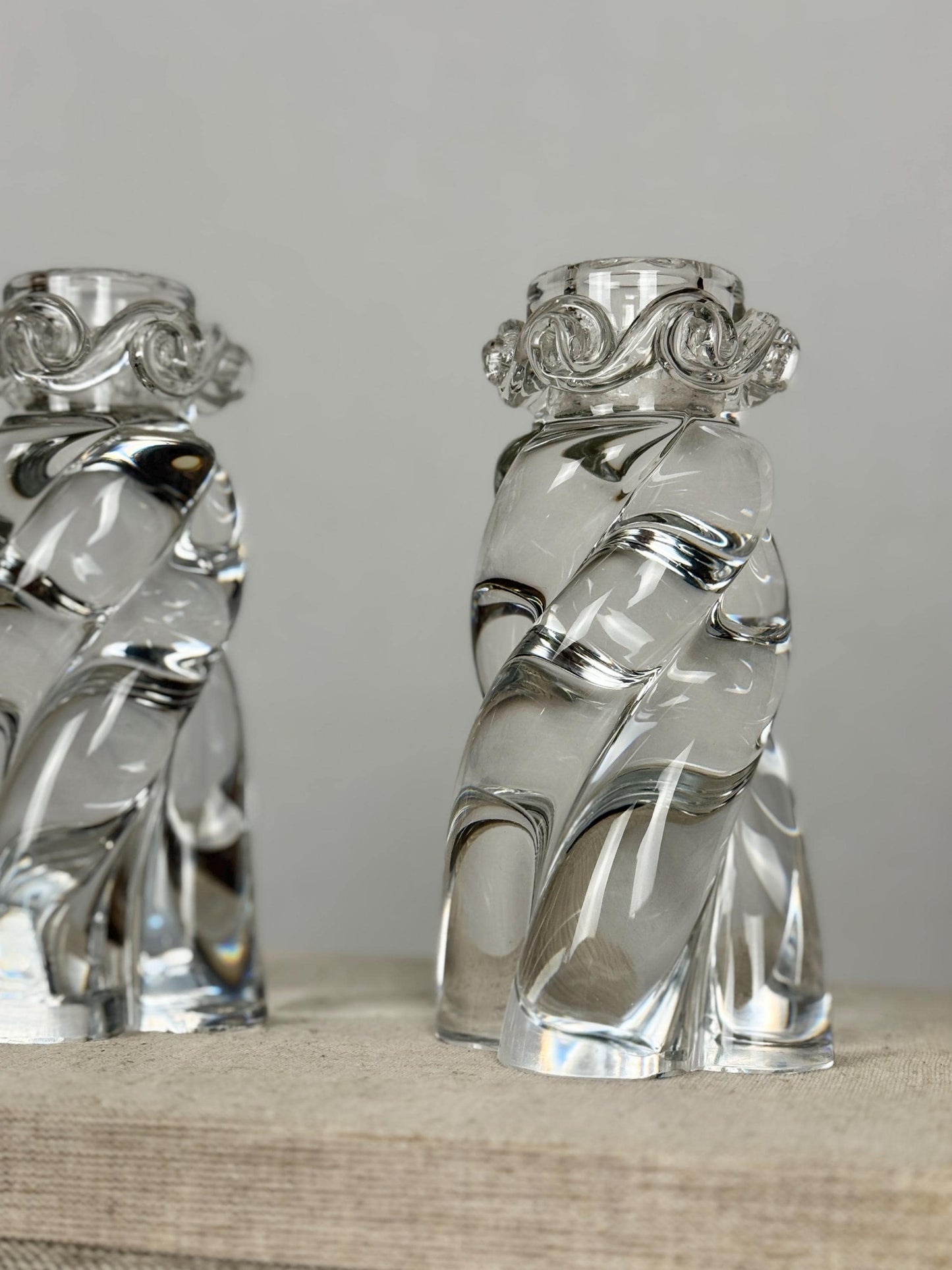 French Crystal Candlesticks Pair, Baccarat