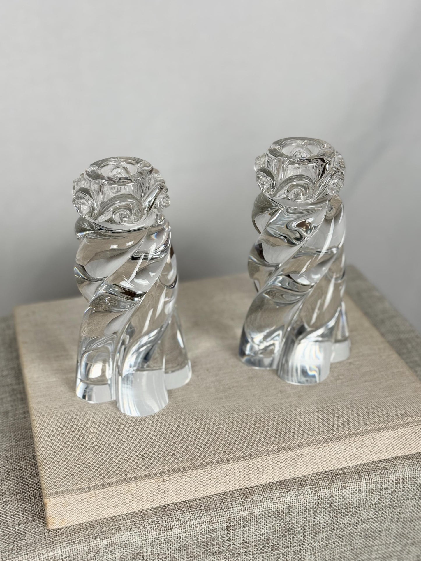 French Crystal Candlesticks Pair, Baccarat