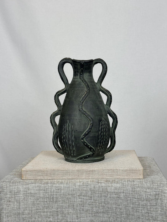 Brutalist Studio Pottery Amphora Vase
