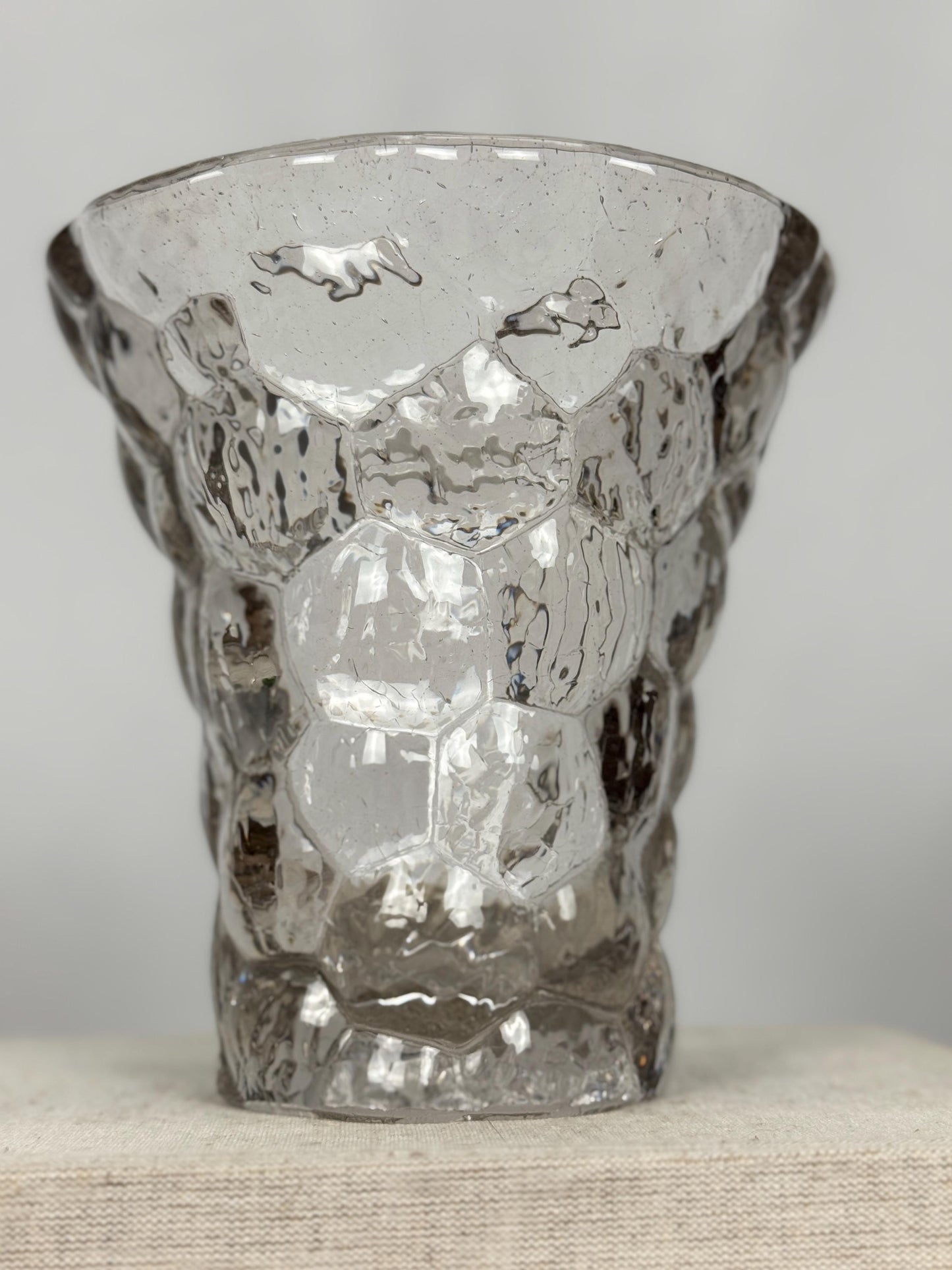 French Art Deco Crystal Vase, Pierre D’Avesn