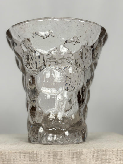 French Art Deco Crystal Vase, Pierre D’Avesn
