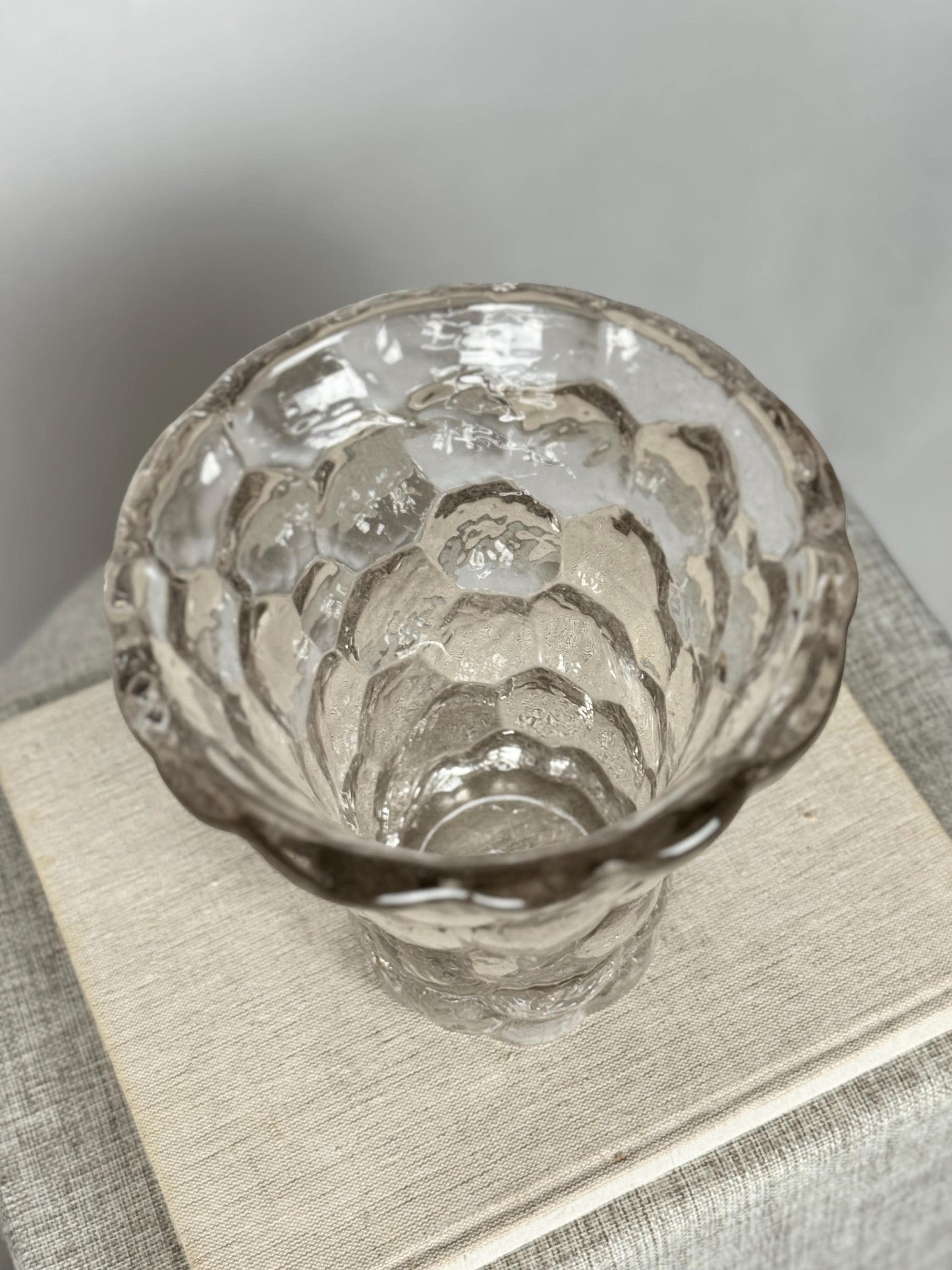 French Art Deco Crystal Vase, Pierre D’Avesn