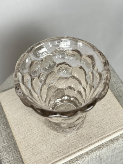 French Art Deco Crystal Vase, Pierre D’Avesn