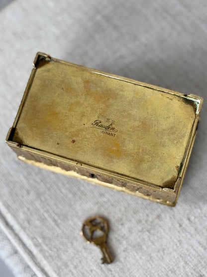 Raulin Dinant Brass Casket Box, 1950s