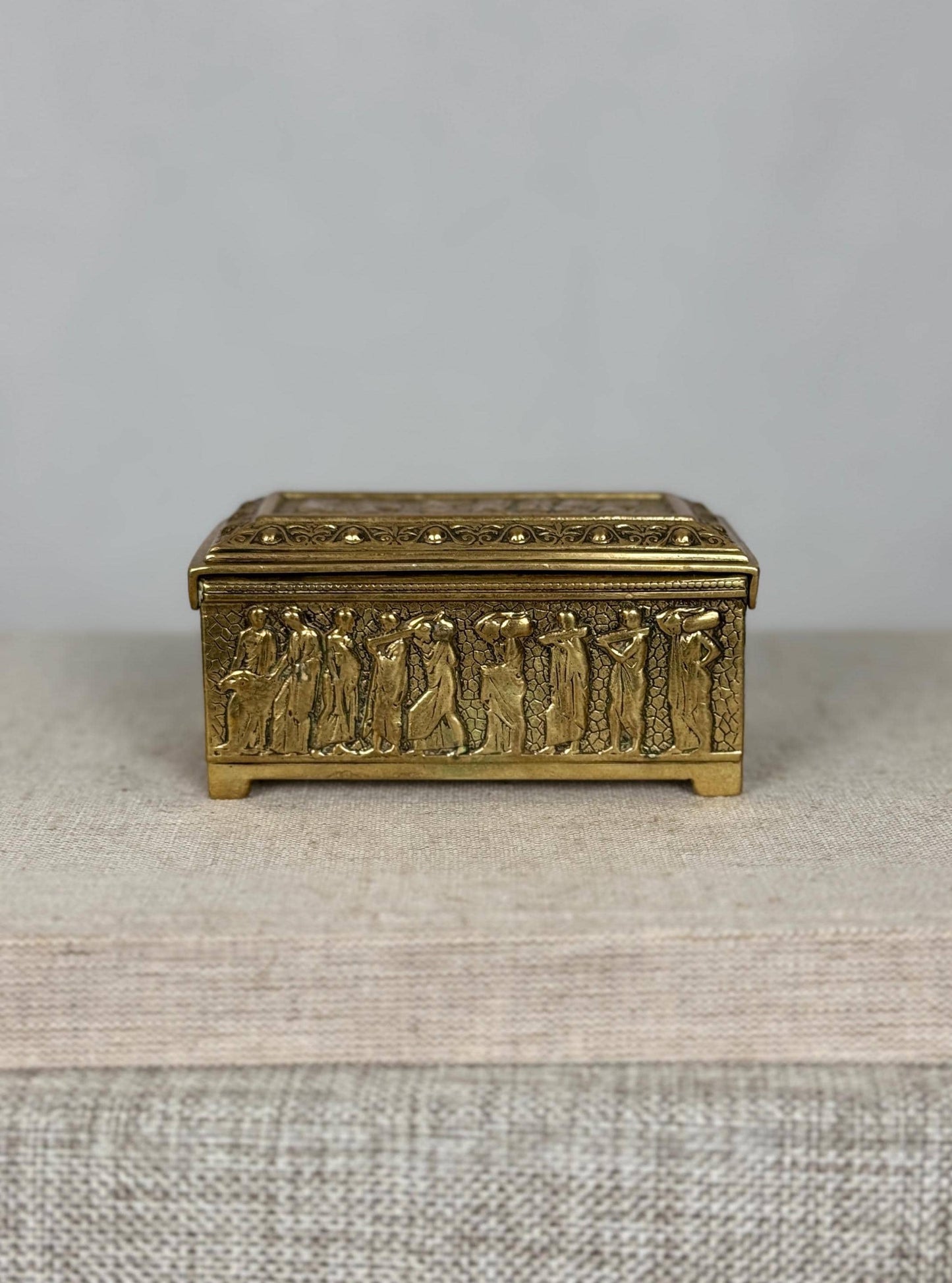 Raulin Dinant Brass Casket Box, 1950s
