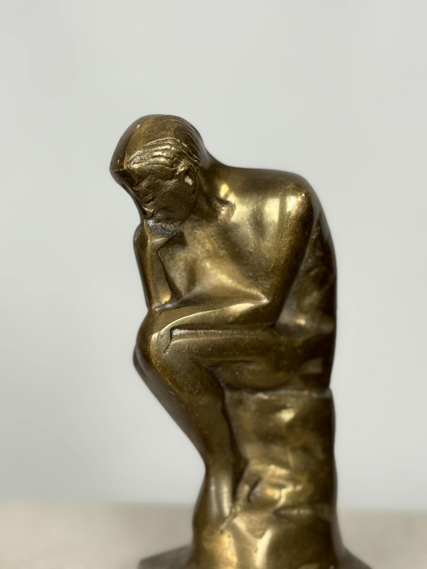 Modernist Brass 'The Thinker' Sculpture