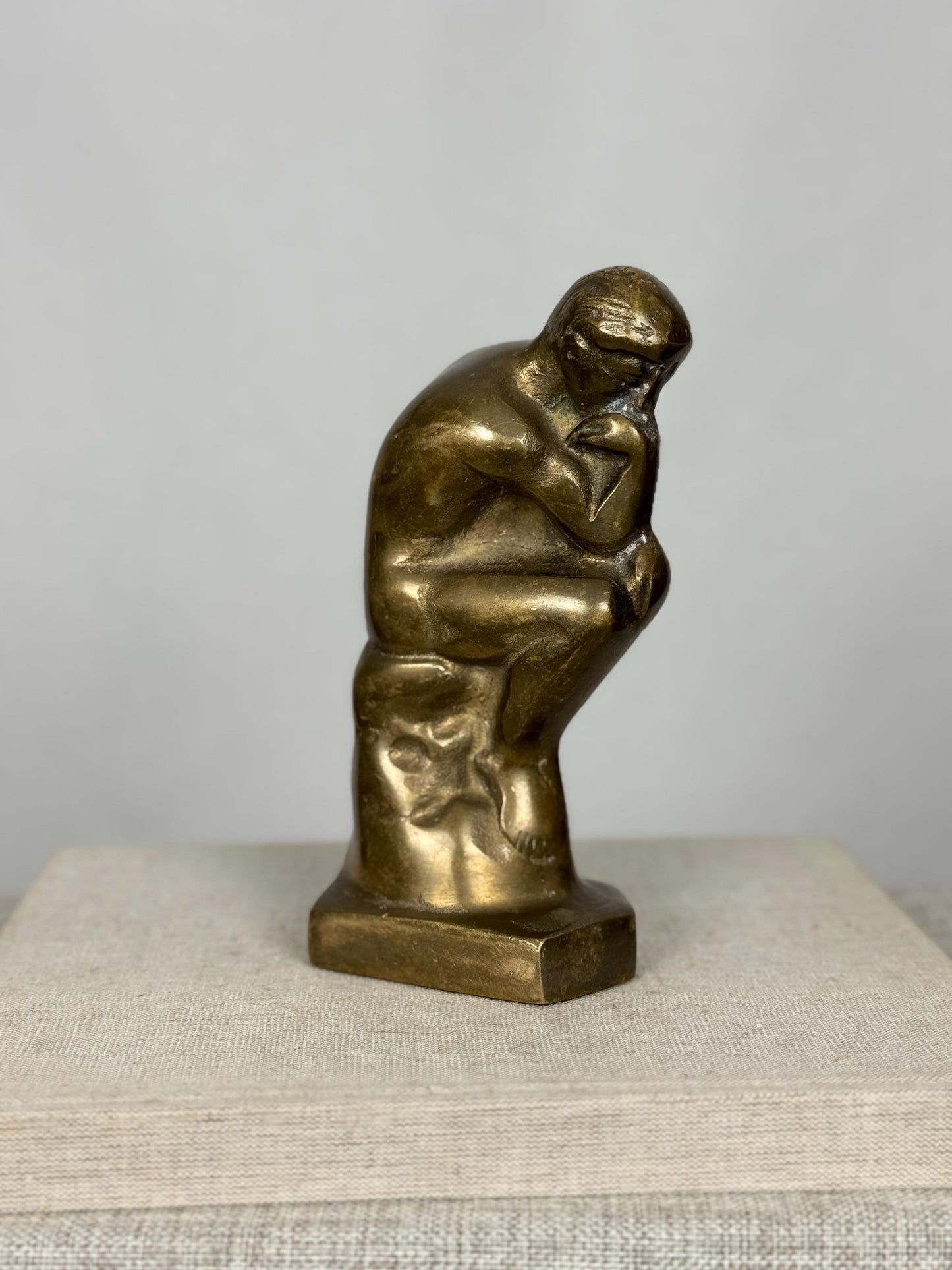 Modernist Brass 'The Thinker' Sculpture