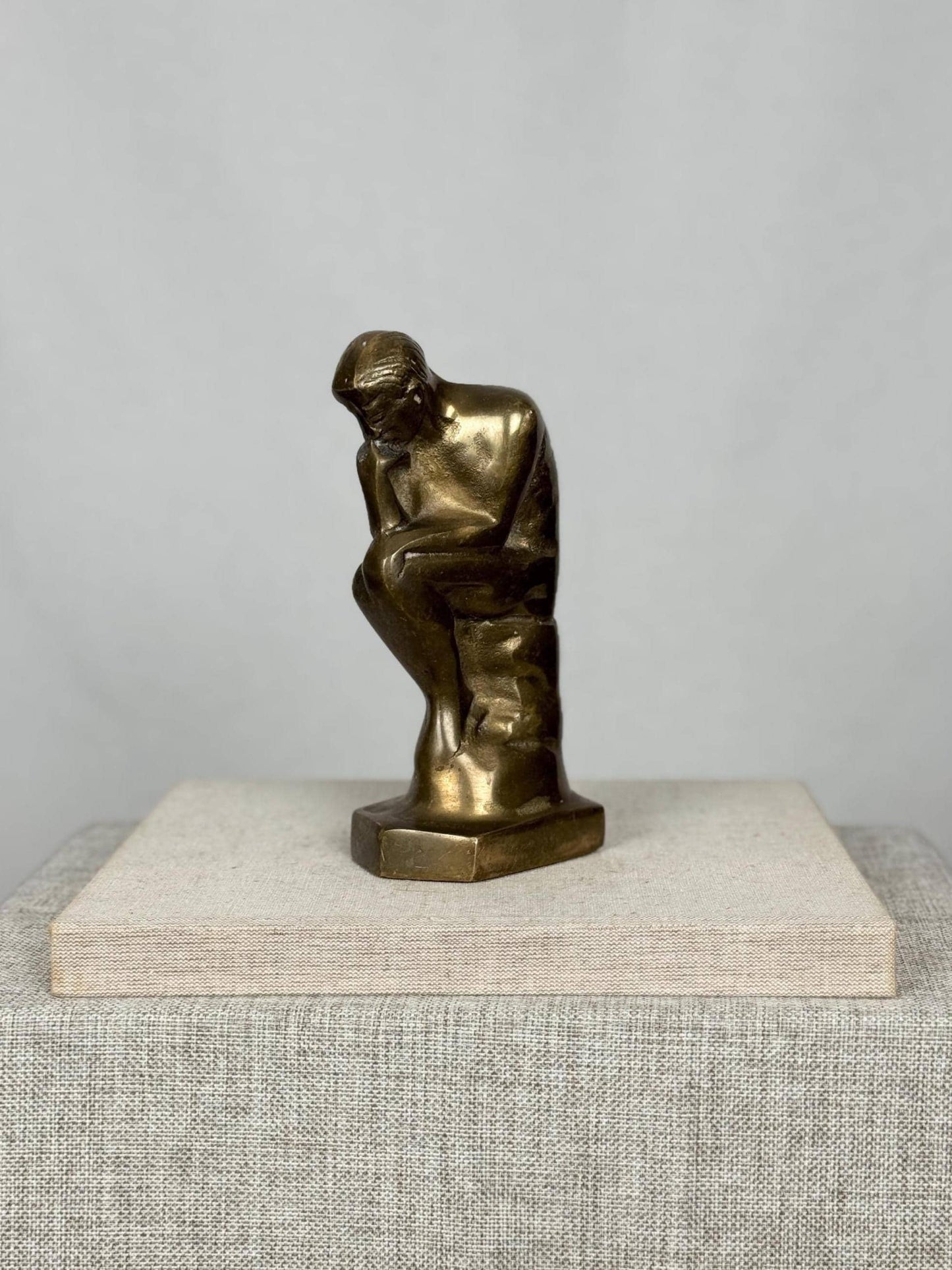 Modernist Brass 'The Thinker' Sculpture