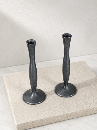 Scandinavian Pewter Bud Vase Pair