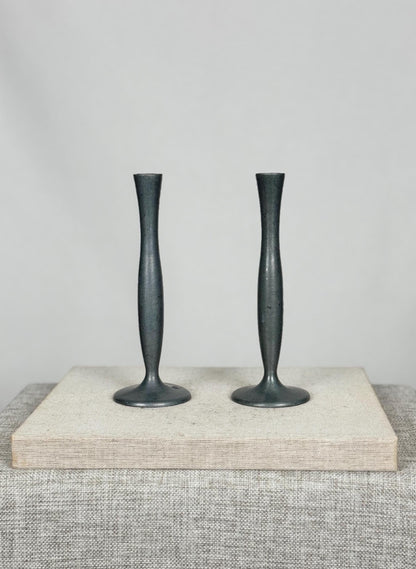 Scandinavian Pewter Bud Vase Pair