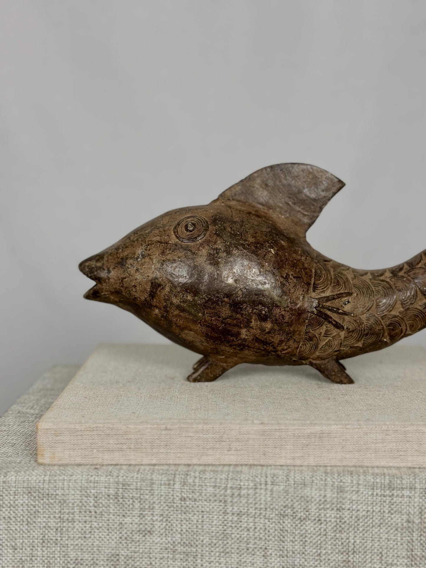 Burkina Faso Bronze Fish Sculpture, West African