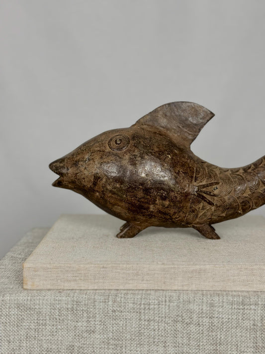Burkina Faso Bronze Fish Sculpture, West African