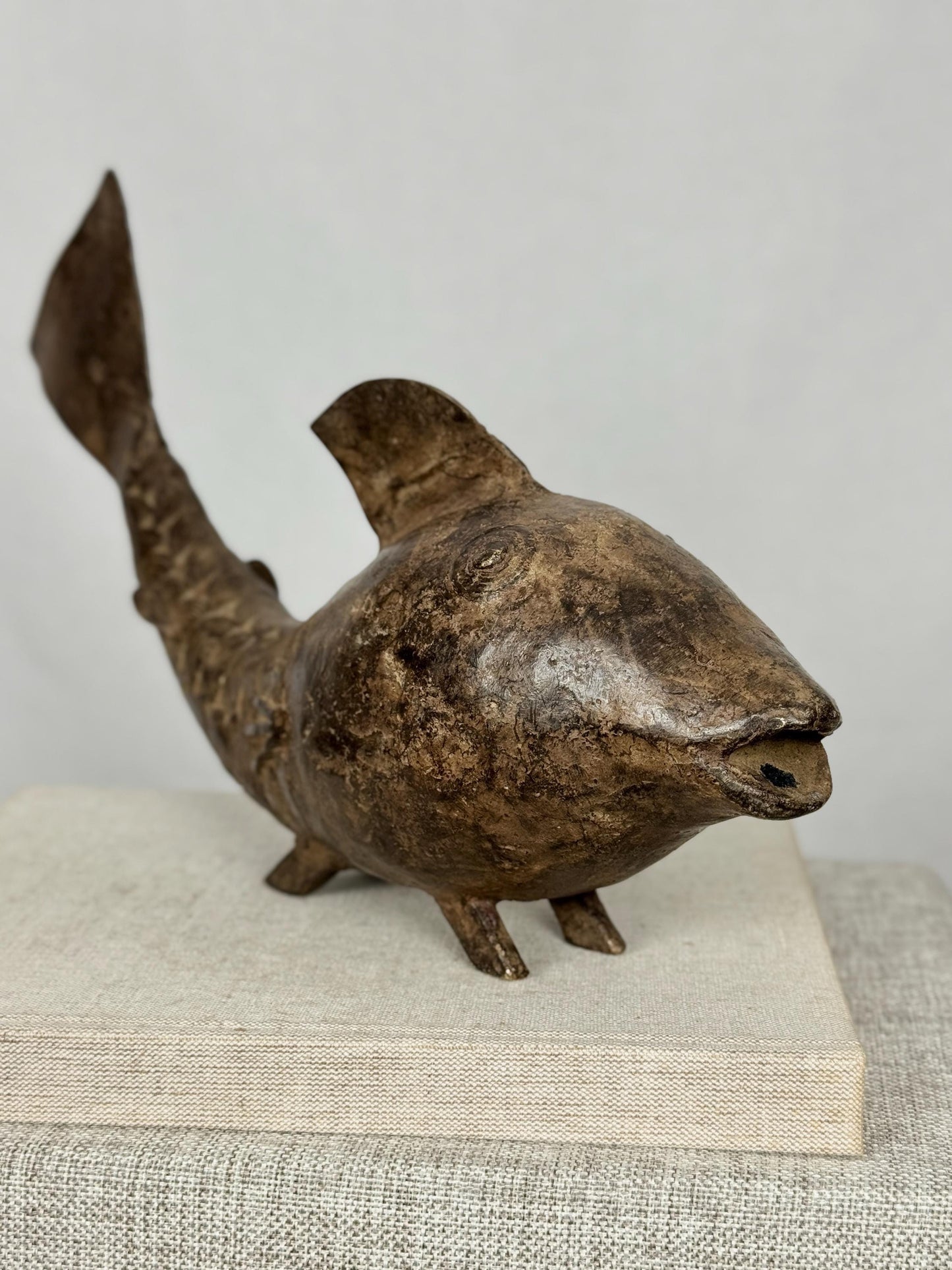 Burkina Faso Bronze Fish Sculpture, West African
