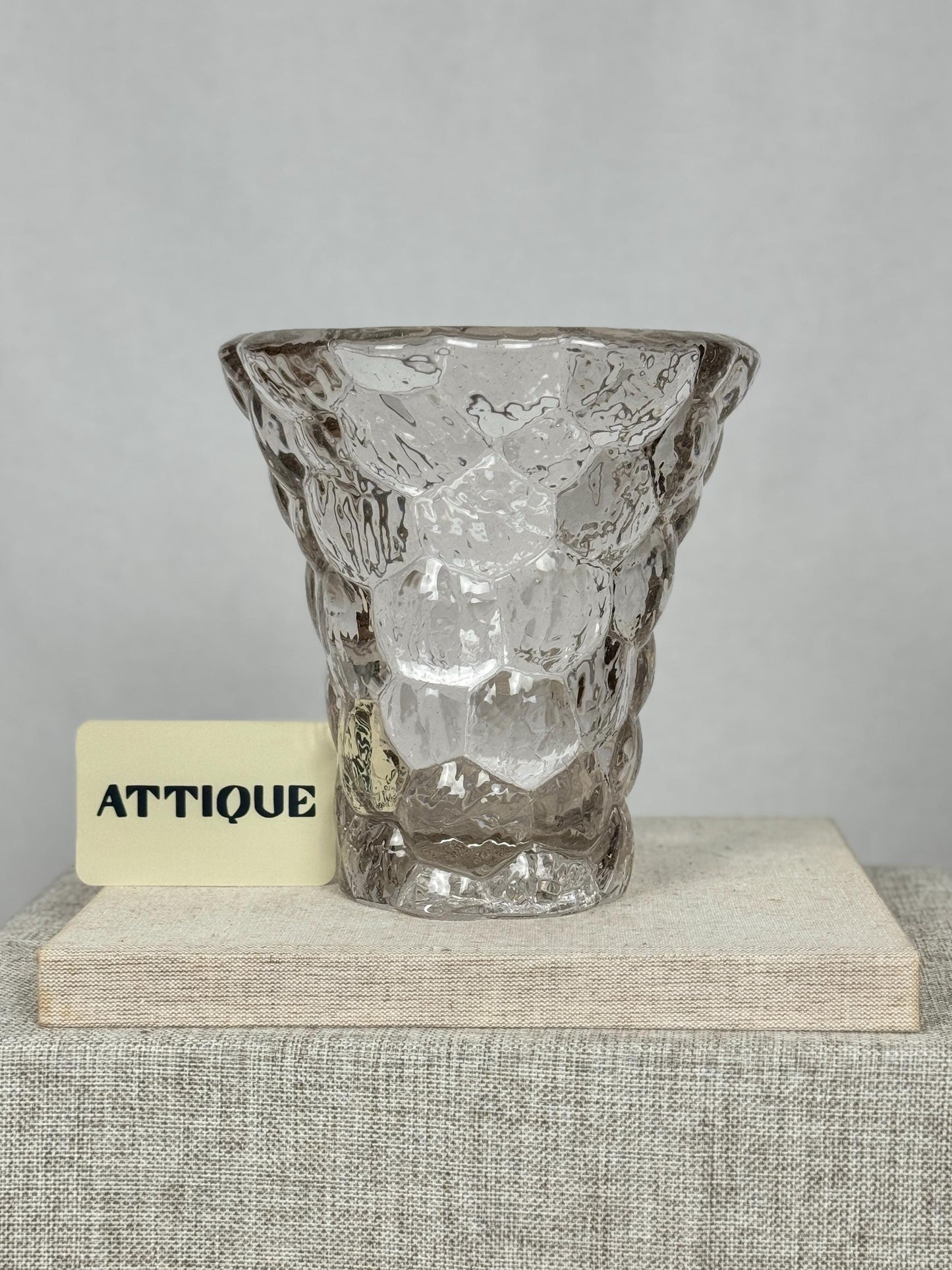 French Art Deco Crystal Vase, Pierre D’Avesn