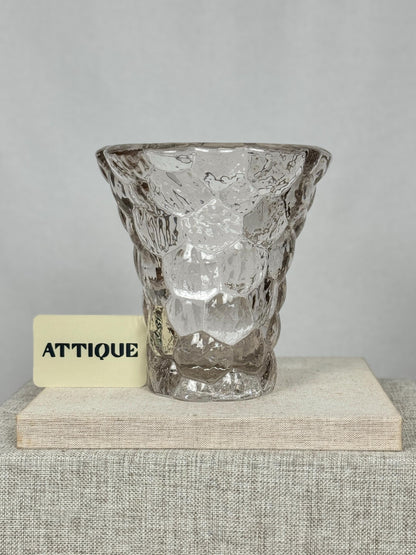 French Art Deco Crystal Vase, Pierre D’Avesn
