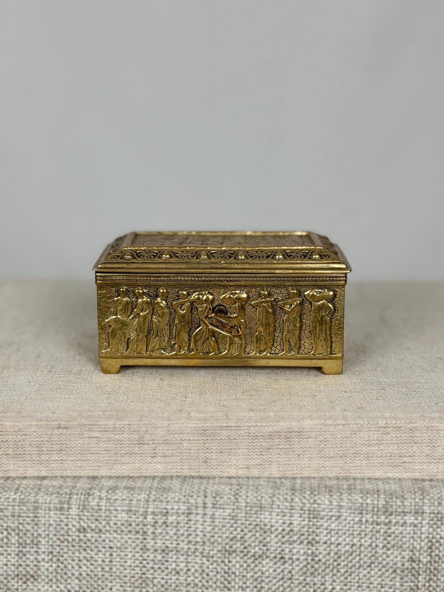 Raulin Dinant Brass Casket Box, 1950s