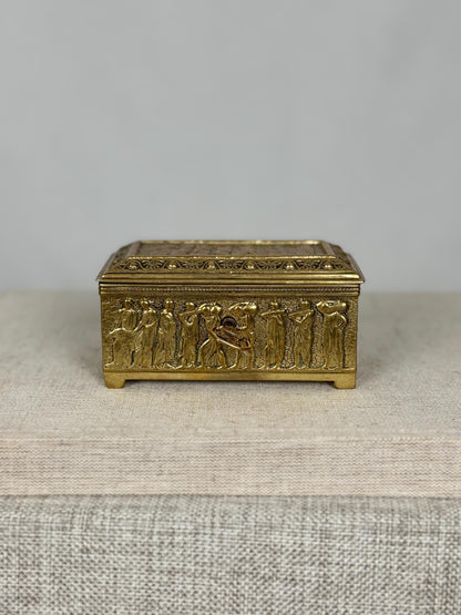Raulin Dinant Brass Casket Box, 1950s