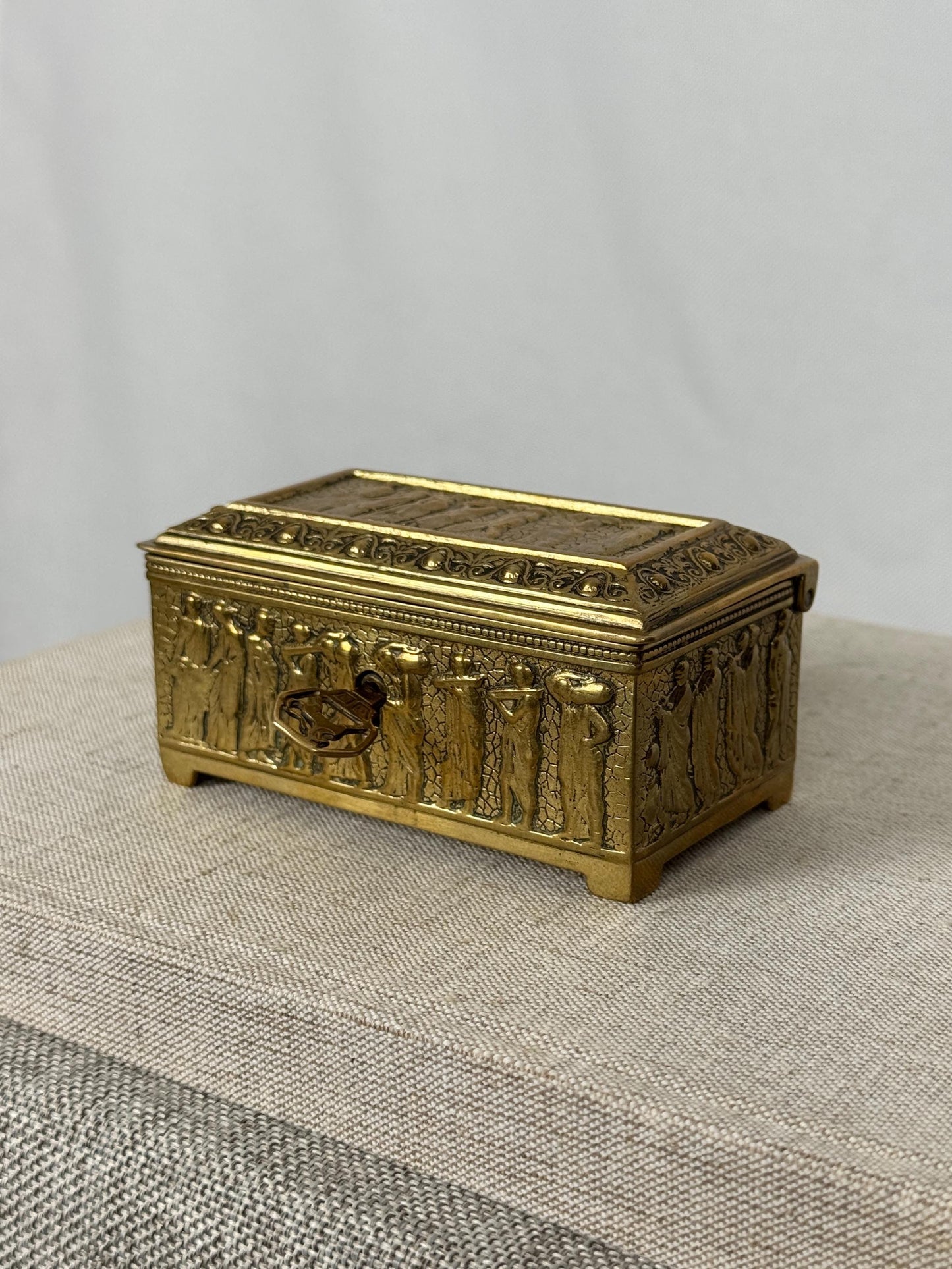 Raulin Dinant Brass Casket Box, 1950s