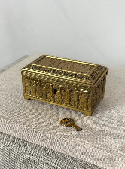 Raulin Dinant Brass Casket Box, 1950s