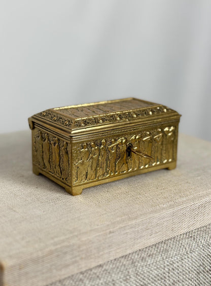 Raulin Dinant Brass Casket Box, 1950s