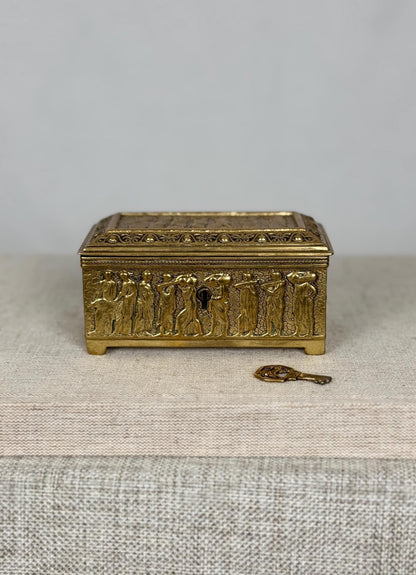 Raulin Dinant Brass Casket Box, 1950s