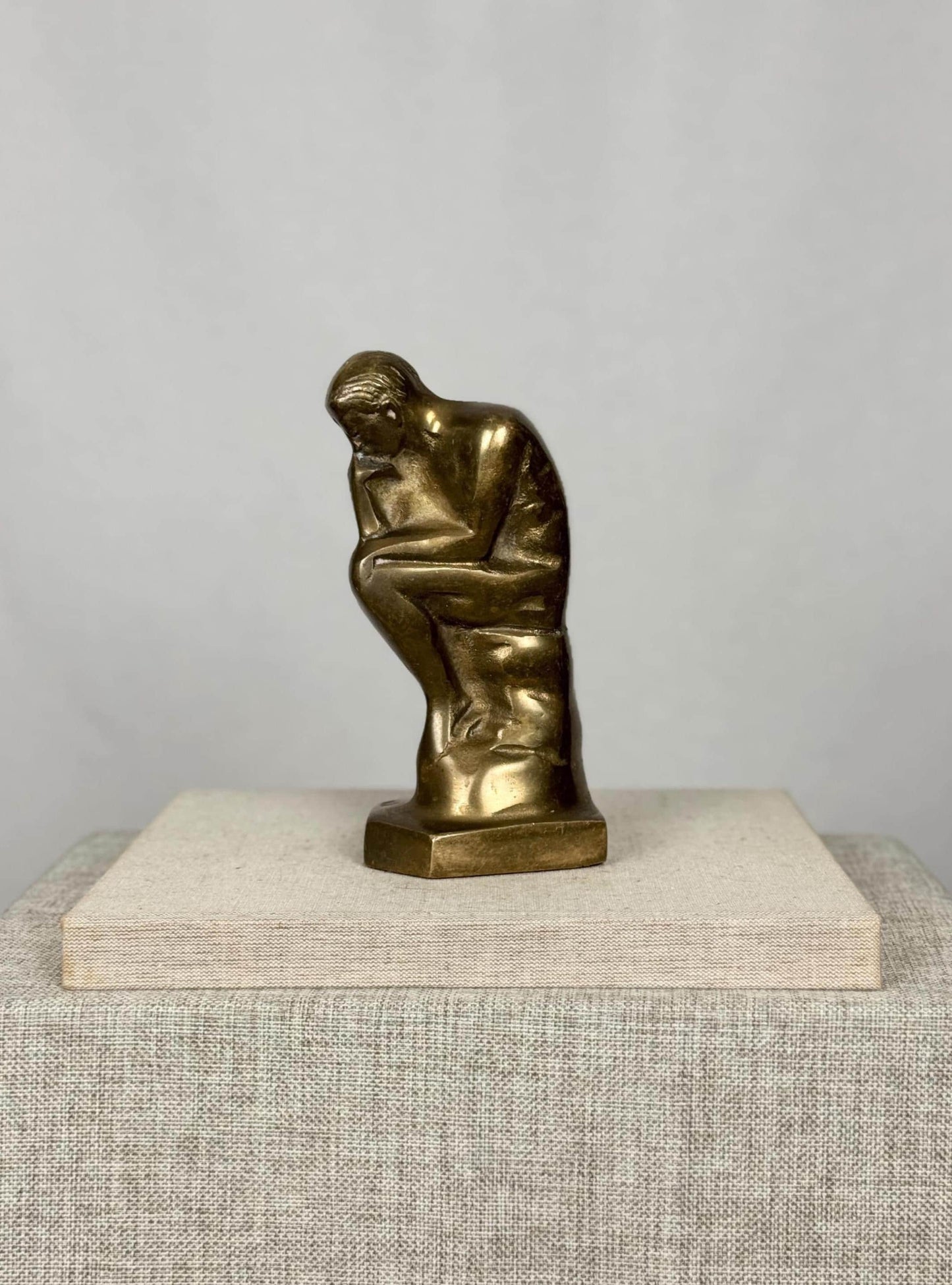 Modernist Brass 'The Thinker' Sculpture