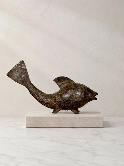 Burkinabé Bronze Fish Sculpture