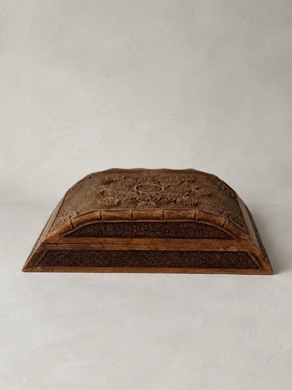 1940s Carved Wood Cigar Box
